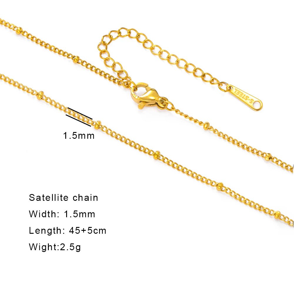 Skyrim Stainless Steel Gold Color Chain Necklace Women Minimalist Cuban Paperclip Twisted Snake Chain Fashion Jewelry Wholesale