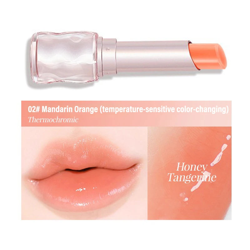 Temperature Changing Lip Balm Strawberry Flavor Jelly Lipstick Natural Moisturizing Lip Care Hydrating Lip Stick for Daily Use