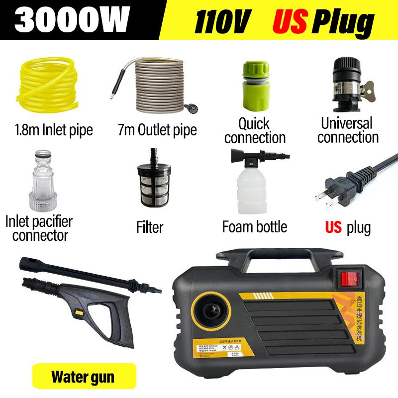 Newest 3000W Electric High Pressure Washer Powerful Car Wash Gun 220V/110V Home&Car Wash Cleaning Machine For Garden Washing
