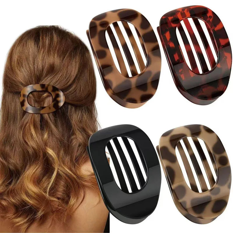 Flat Hair Clips For Women French Korean Style Hair Claws Accessories Trendy Hair Pin Clip Leopard Hair Clip Top Simple Headpiece