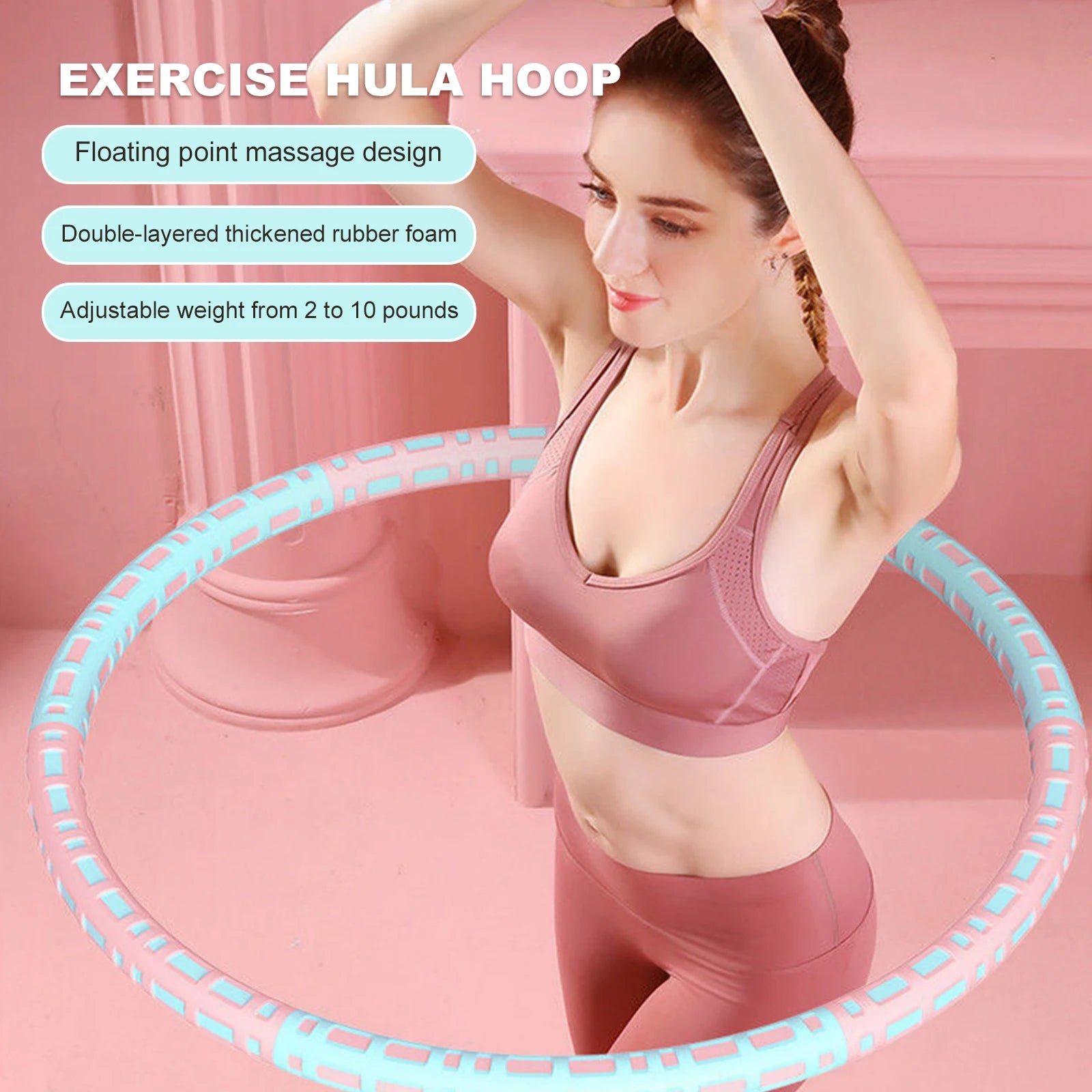 1 Piece Detachable Stainless Steel Sport Hoops Fitness Exercise Weighted Hoops Detachable Fitness Hoop for Adults Kids Women