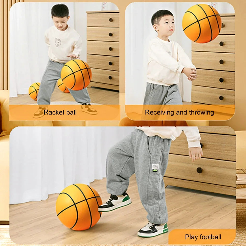 Mute Silent Basketball Diameter 18/21/24 CM Indoor Silent Skip Ball Squeezable Slient Child Sports Toy Game Bounce Basketballs