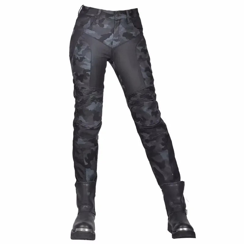 Camo Dual Spring Summer Riding Collection Classic Denim PK720 Motorcycle Female Pants Motocicleta Elastic Fit Jeans 4 Gears