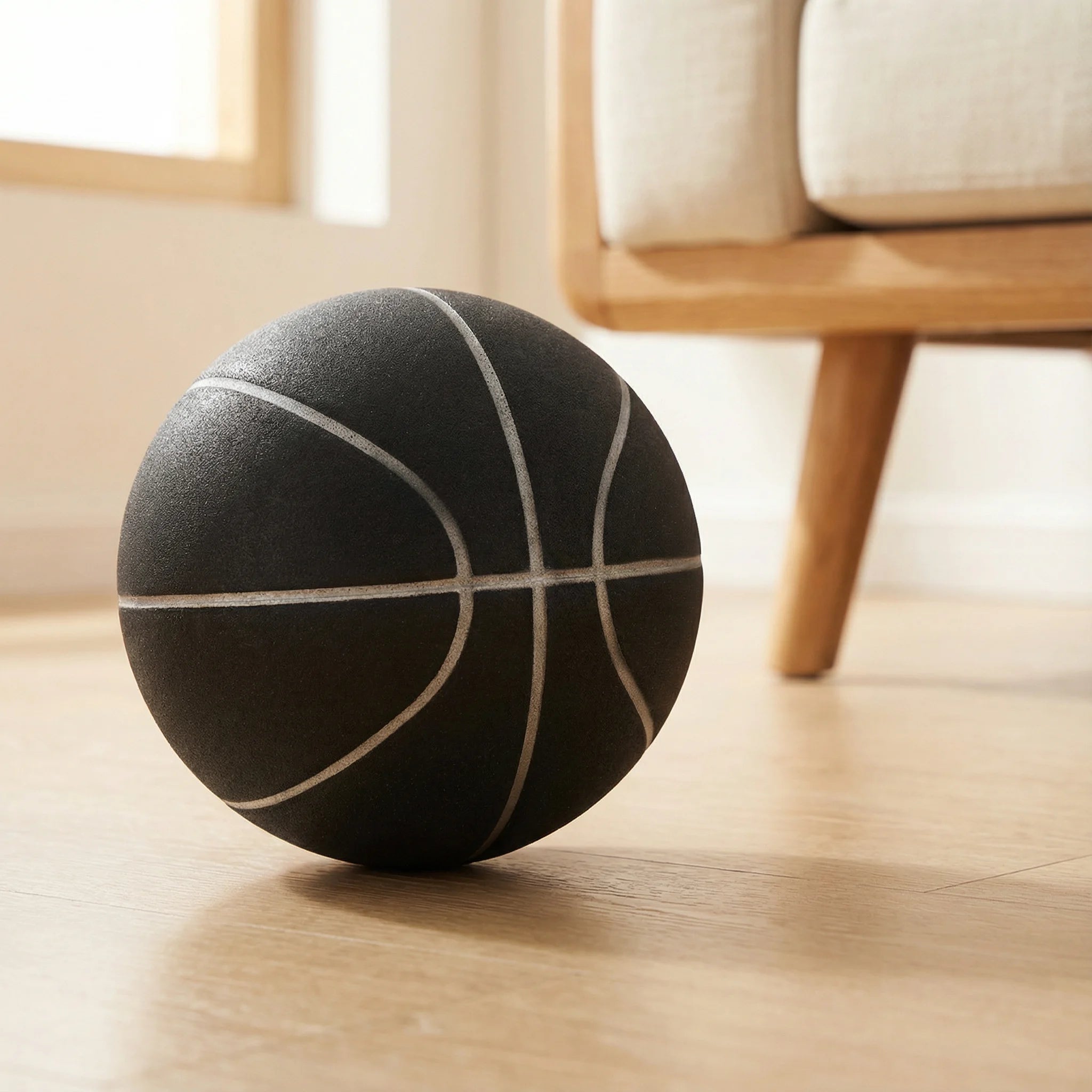 Silent Basketball New Black Size 7 Ball No Noise Indoor Bounce Training Basketball for Kid Playing at Home Boys Birthday Gift