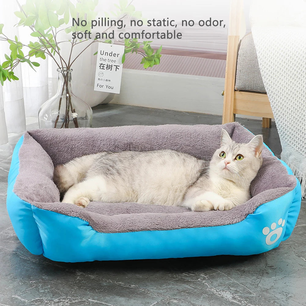 Washable Warm Cat Kennel Soft Large Cat Sofa Square Dog Mattress Cushion Soft Medium Dog Bed Warm Cat House Supplies