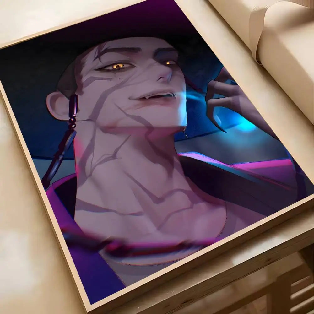 Hot Movie K-pop D-Demon H-Hunters Anime Poster Waterproof HD Art Wall Decal Self-Adhesive Print. Aesthetic Home Room Decor for L