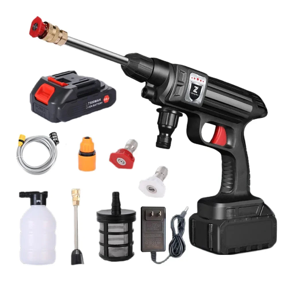 High Pressure Car Washer 30Bar Wireless Car Wash Machine 4000mAh Rechargeable Car Wash Machine for Garden Watering Home Cleaning