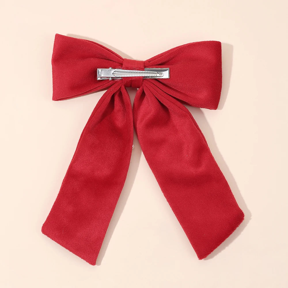 Kids Christmas Rhinestone Bow Hair Clip Cute Santa Claus Cartoon Reindeer Hairpins For Girls New Year Decor Accessories Gift