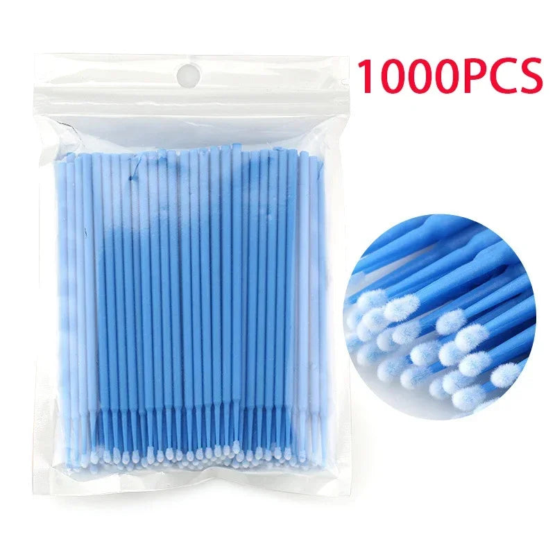 500/1000PCS Eyelash Cleaning Brush Highly Colorful Crystal Brush Eyelash Micro Brush Beauty Makeup Clean Remover Tool Wholesaler