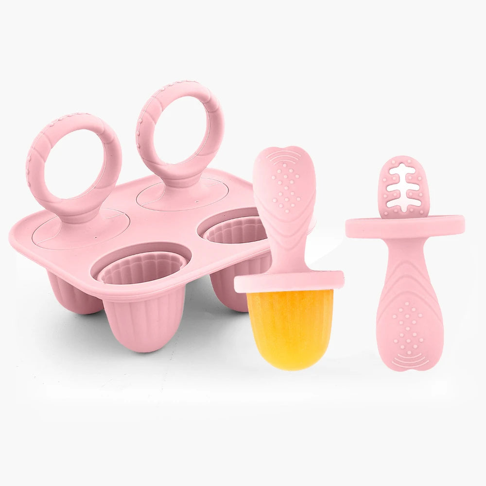 Baby Silicone Mold Set,Teething Teether,Perfect for Freezing Breast Milk, Formula & Smoothies - Essential Baby Feeding Accessory