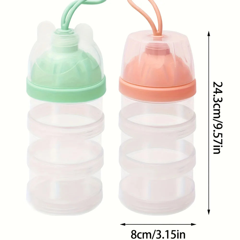 3 Layers Milk Powder Container, Stackable Formula Dispenser, Household Multifunction Food Storage Box