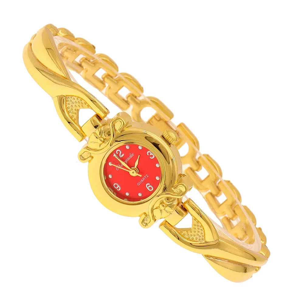 Luxury Woman Lady Pendant Bangle Bracelet Wristwatches Young Female Girls Waterproof Gifts Thin Strap Watches gold watch women