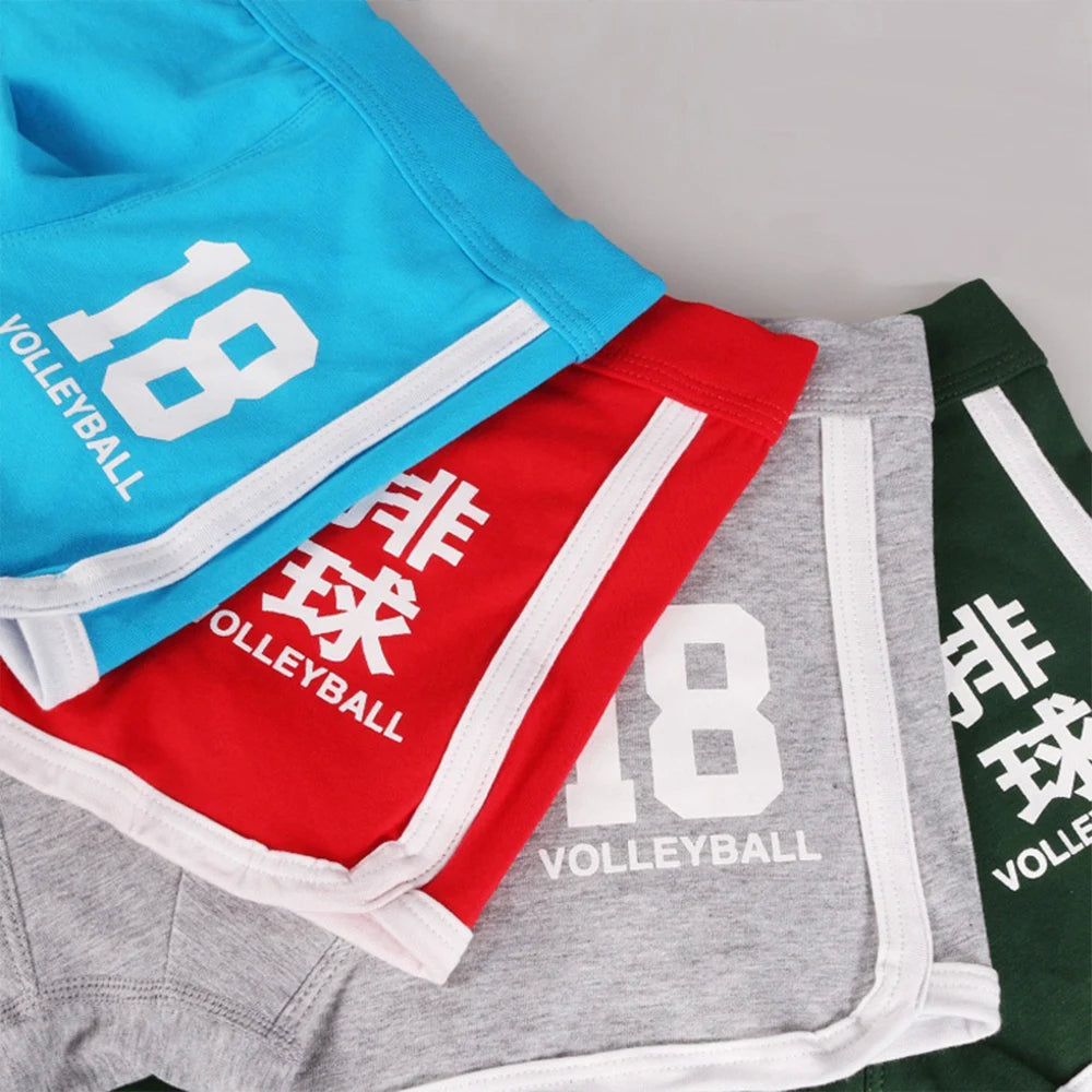Men's Underwear Boxer Briefs Cotton Scrotum Support Breathable Personalized Trendyy Youth Shorts Sports Thin Boxer Briefs