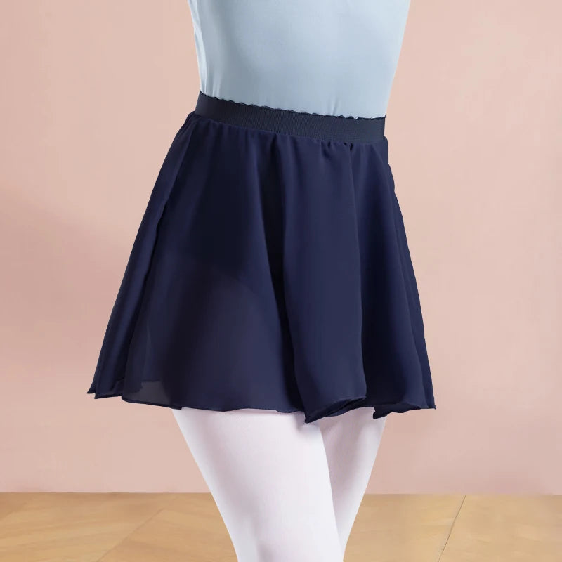 Ballet Skirt for Girls Chiffon Ballet Skirt Women Sheer Dance Skirt Elastic Waist Skirt Kid Pull on Skirt Adult Mini Dance Skirt