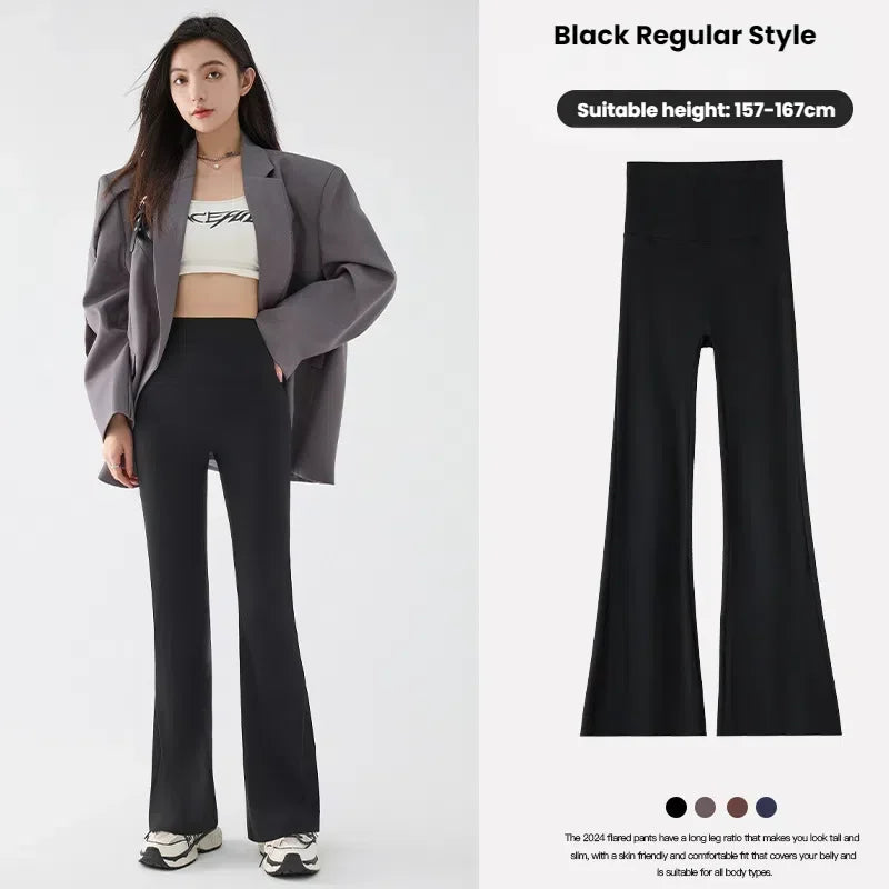 New High Waist Flared Shark Pants for Women Summer Stretchy Bootcut Shark Pants Retro Casual Trousers Streetwear Woman clothes