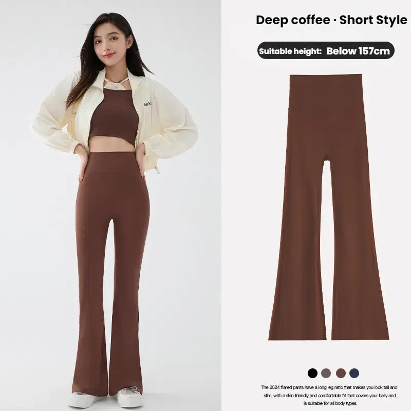New High Waist Flared Shark Pants for Women Summer Stretchy Bootcut Shark Pants Retro Casual Trousers Streetwear Woman clothes