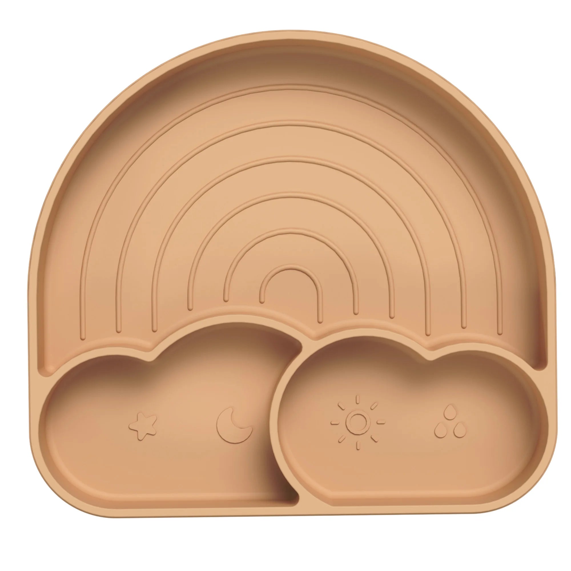Suction Plates for Baby Silicone Plates with Suction Divided for Toddler Baby Dishes Kids Utensils Rainbow Shape