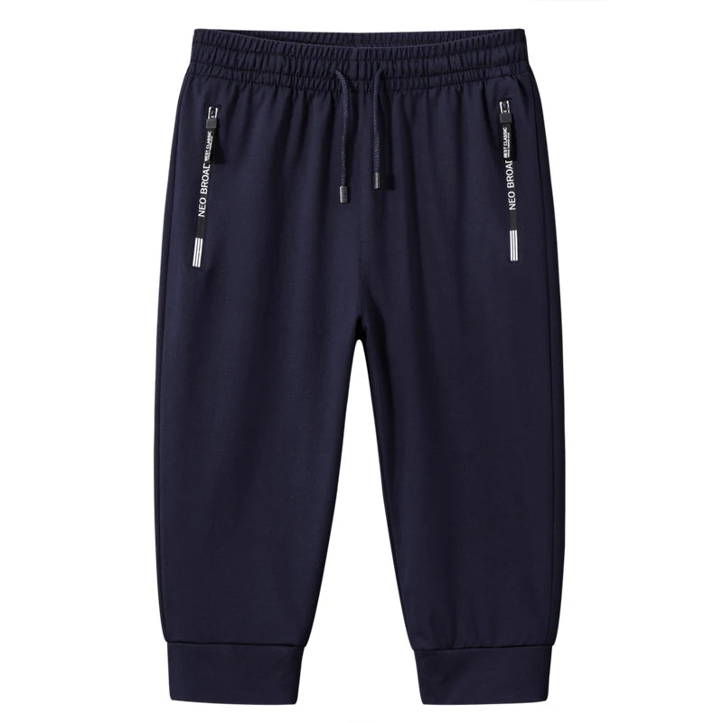 Summer Men Zipper Pocket Shorts Ice Silk Running Gym Sport Shorts Quick Dry Beach Short Pant Fitness Jogging Casual Sportswear