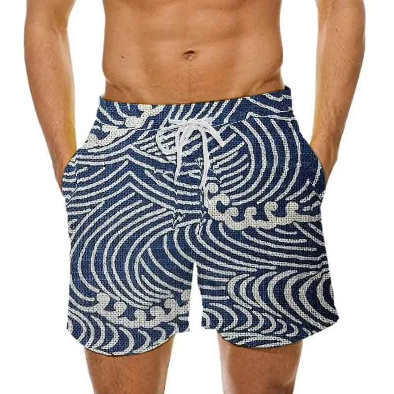 Sea Wave Graphic Beach Shorts For Men Dragon Cloud 3D Print Short Pants Summer Sports Swim Trunks Leisure Oversized Ice Shorts
