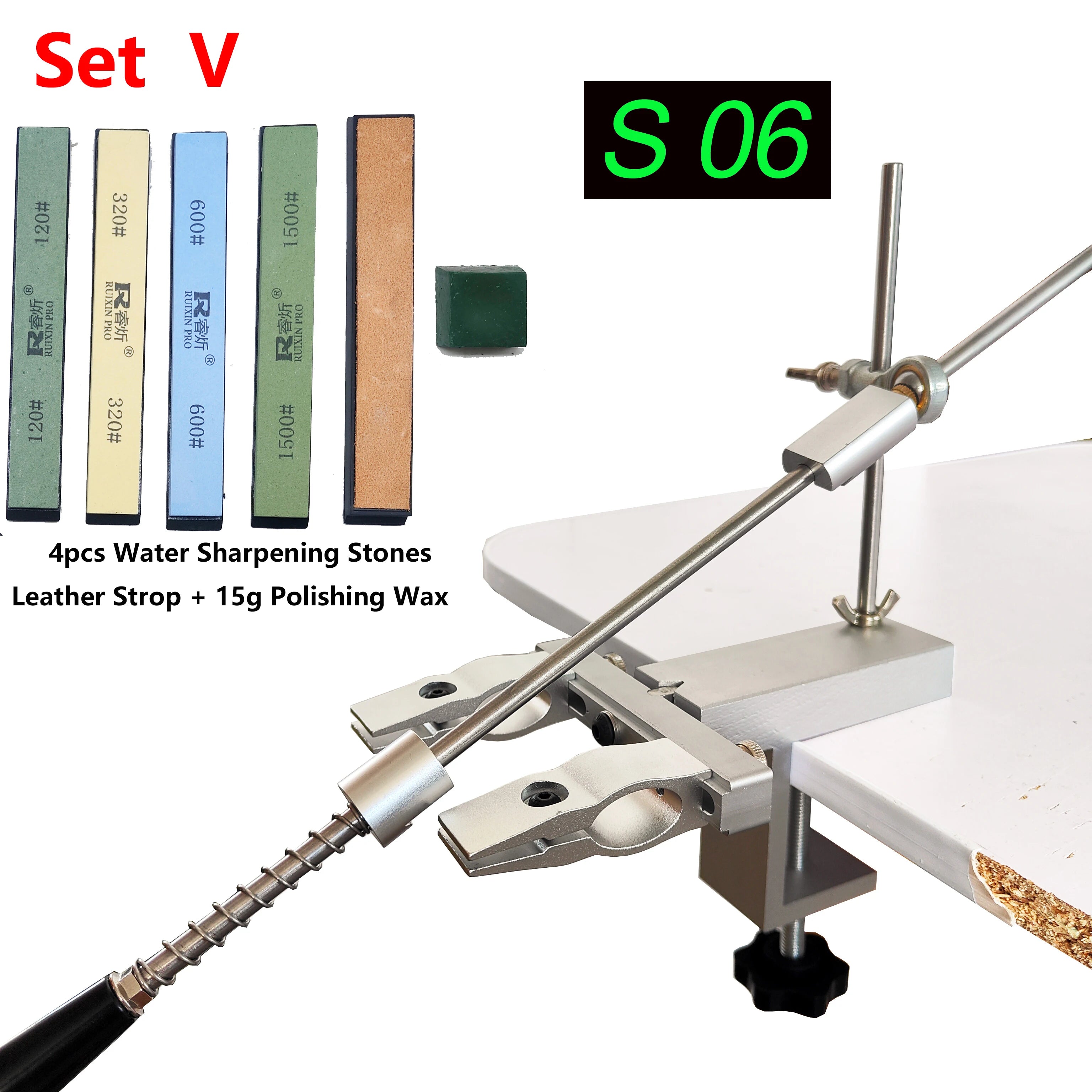 S09 New Design Professional Fixed Angle Apex Knife Sharpener Kitchen Knife tools Knife Sharpening System with diamond stones Set