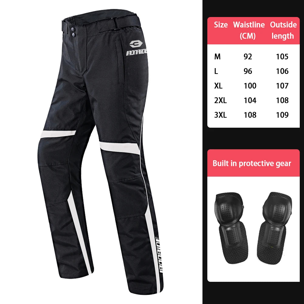 Men Winter Motorcycle Pants Windproof Waterproof Motorbike Riding Pants With Protective Gear Anti Fall Motocross Riding Pants