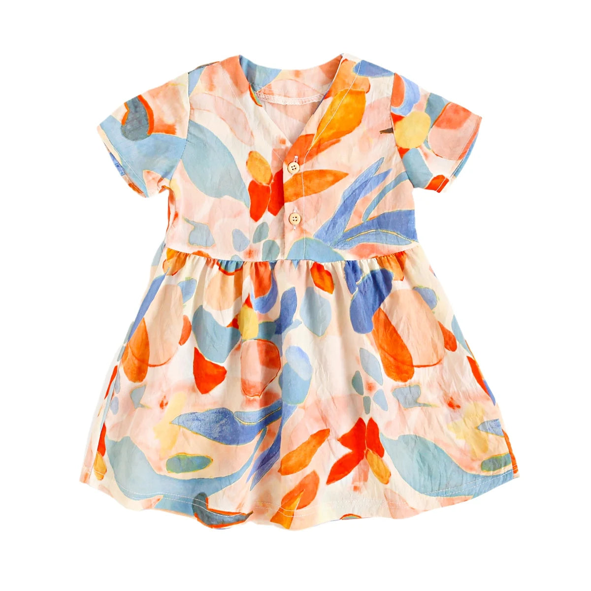 Sanlutoz Casual Short Sleeve Baby Dress Country Style Little Girls Dress Summer