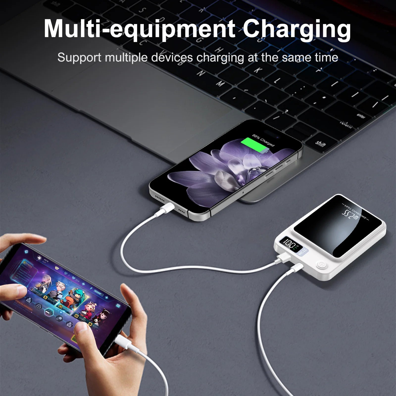 10000mAh Power Bank Magnetic Wireless Charger PD 22.5W Fast Charging for iPhone 15/14/13/12/Pro Max/Pro/Plus/Mini/ AirPods 3/2