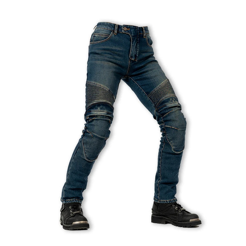 Men Winter Motorcycle Jeans Motocross Blue Pants Racing Protective Gear Rider Pants Anti-fall New Outdoor Riding Motos Trousers