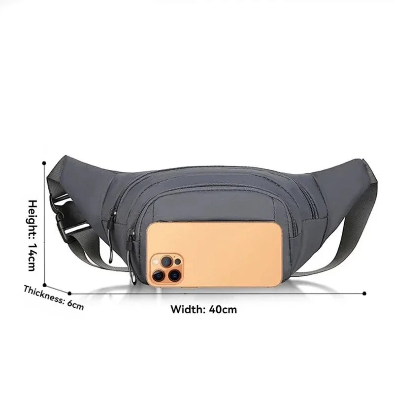 Men's Canvas Anti-Theft Ultra-Thin Invisible Waist Pack for Phone Sports Outdoor Running Hiking Travel Waist Bag for Men