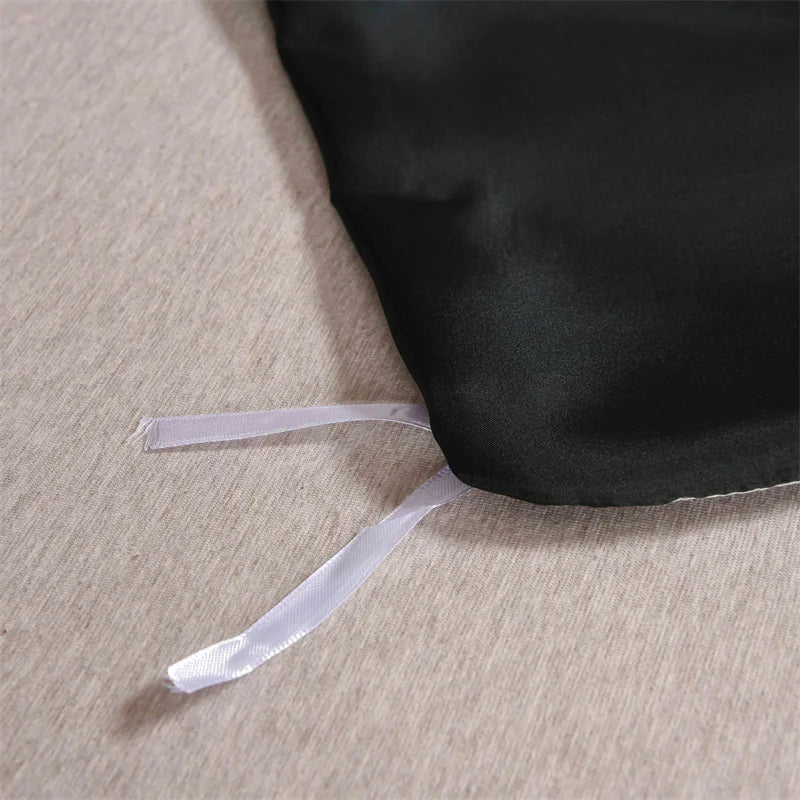 3pcs Satin Duvet Cover Set Bedding Sets Queen Black  Series Luxury Rich Silk Silky Soft Solid   Sexy Honeymoon Wrinkle Free