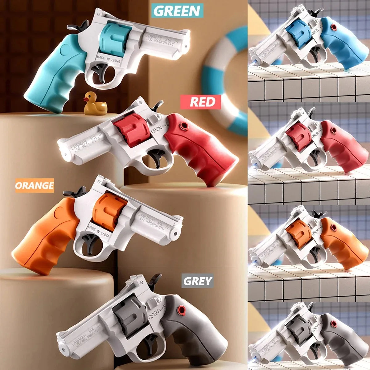 Revolver Water Gun Toys Squirt Guns Summer Outdoor Beach Pool Shooting Games Water Blaster Pistol for Kids Birthday Party Gift