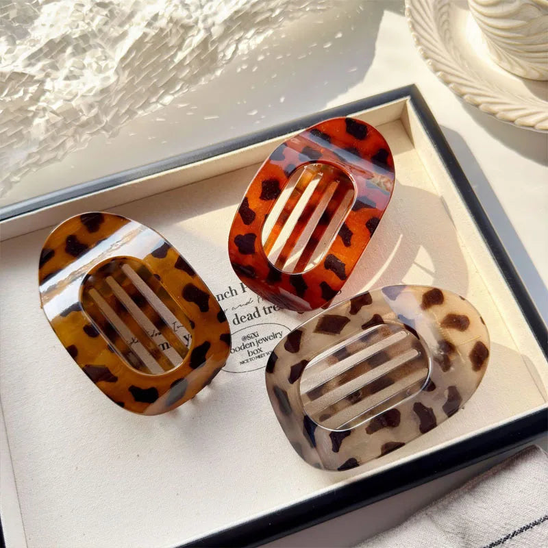 Flat Hair Clips For Women French Korean Style Hair Claws Accessories Trendy Hair Pin Clip Leopard Hair Clip Top Simple Headpiece