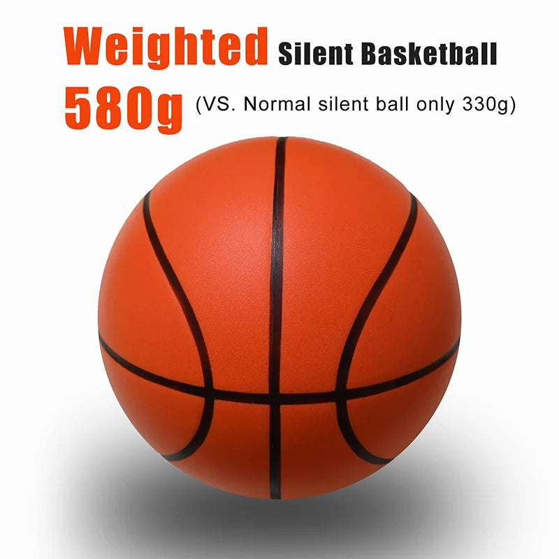 Silent Basketball Size 7#(29.5")6#/5# Dribbling Indoor Grooved Airless Foam Basketball Quiet Dribbling Training Silent Ball Gift