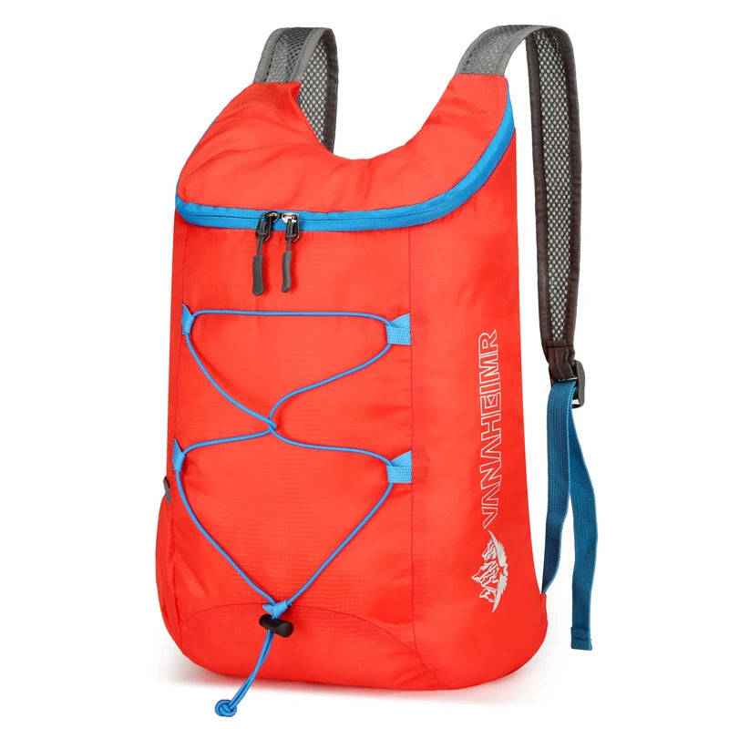 The foldable nylon outdoor lightweight backpack, simple handbag and hiking bag are suitable for outdoor sports and travel