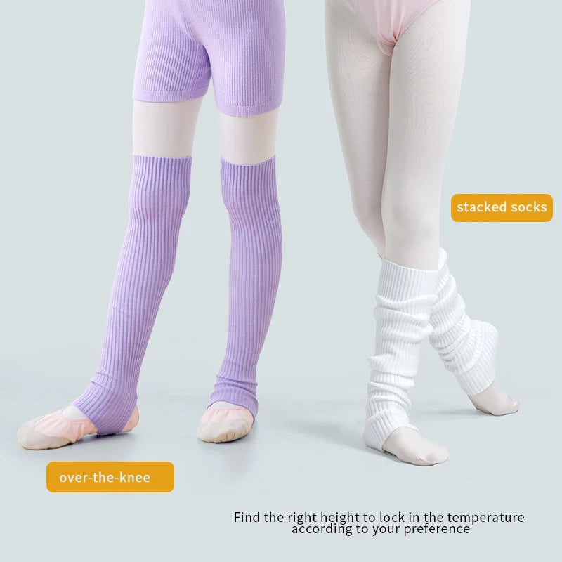 Autumn Girls Ballet Leg Warmers Knitted Stirrup Leg Warmers Winter Extra Soft Long Legwarmers for Dance Yoga Knitted Stockings