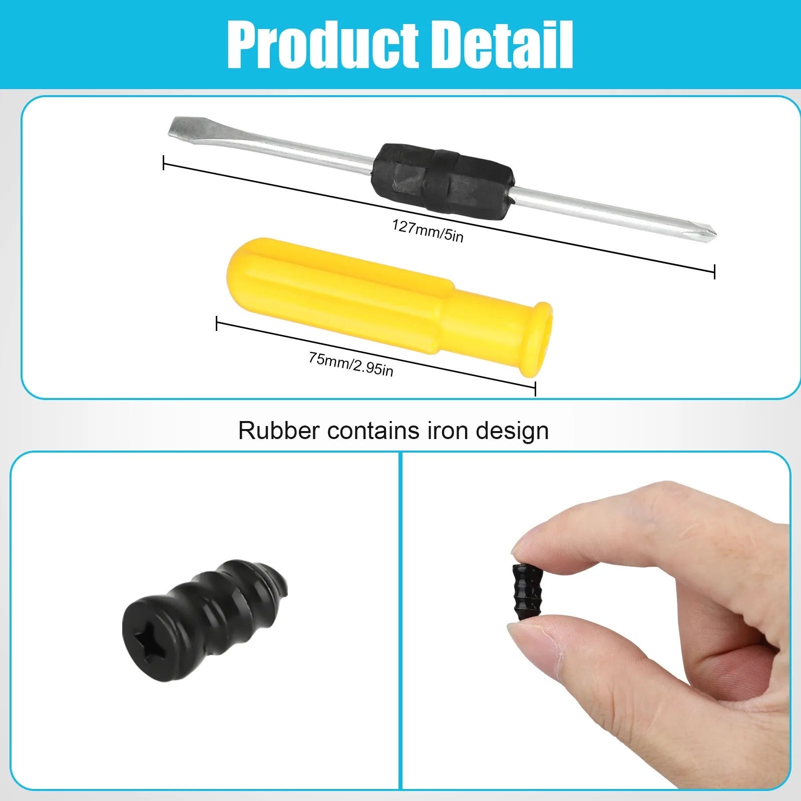 60PCS Car Vacuum Tire Repair Nail Rubber Screw Nails+  Tool Set w/Box Moto Tyre Repair Stud Patch Car Nail with screwdriver