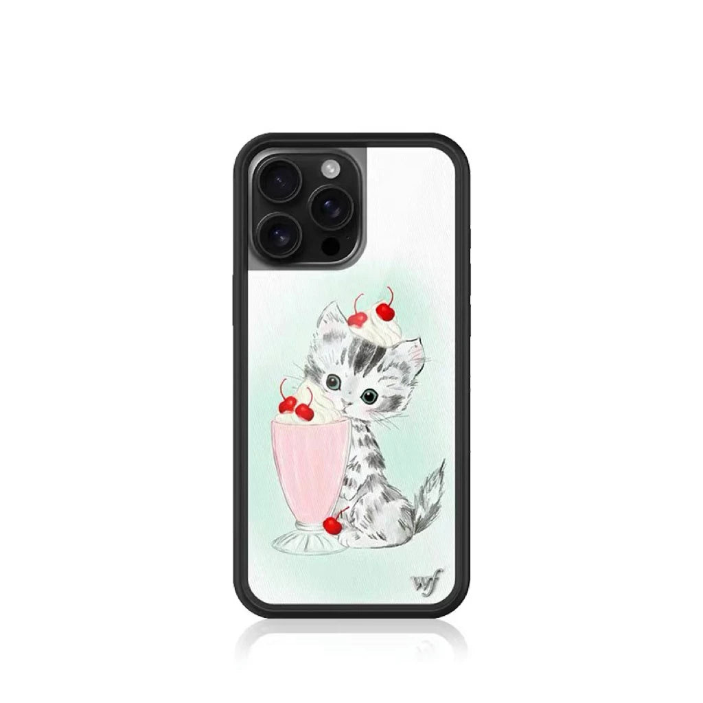 New Wildflower 3D WF Strawberry Phone Case for iPhone 12 13 14 15 16 17 Pro Max Plus Funda Cute Cherry Cartoon Protective Cover