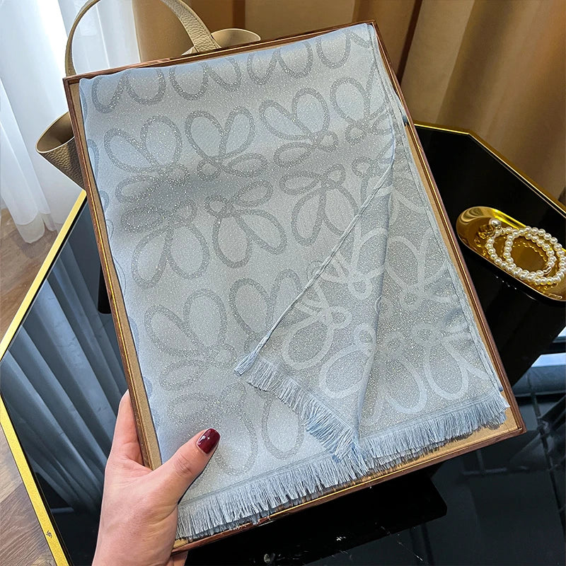 New Ladies Elegant Print Hijab Tencel cotton long scarf With Four Seasons Sun Protection Scarf Decoration Shawl Wrap Headscarf