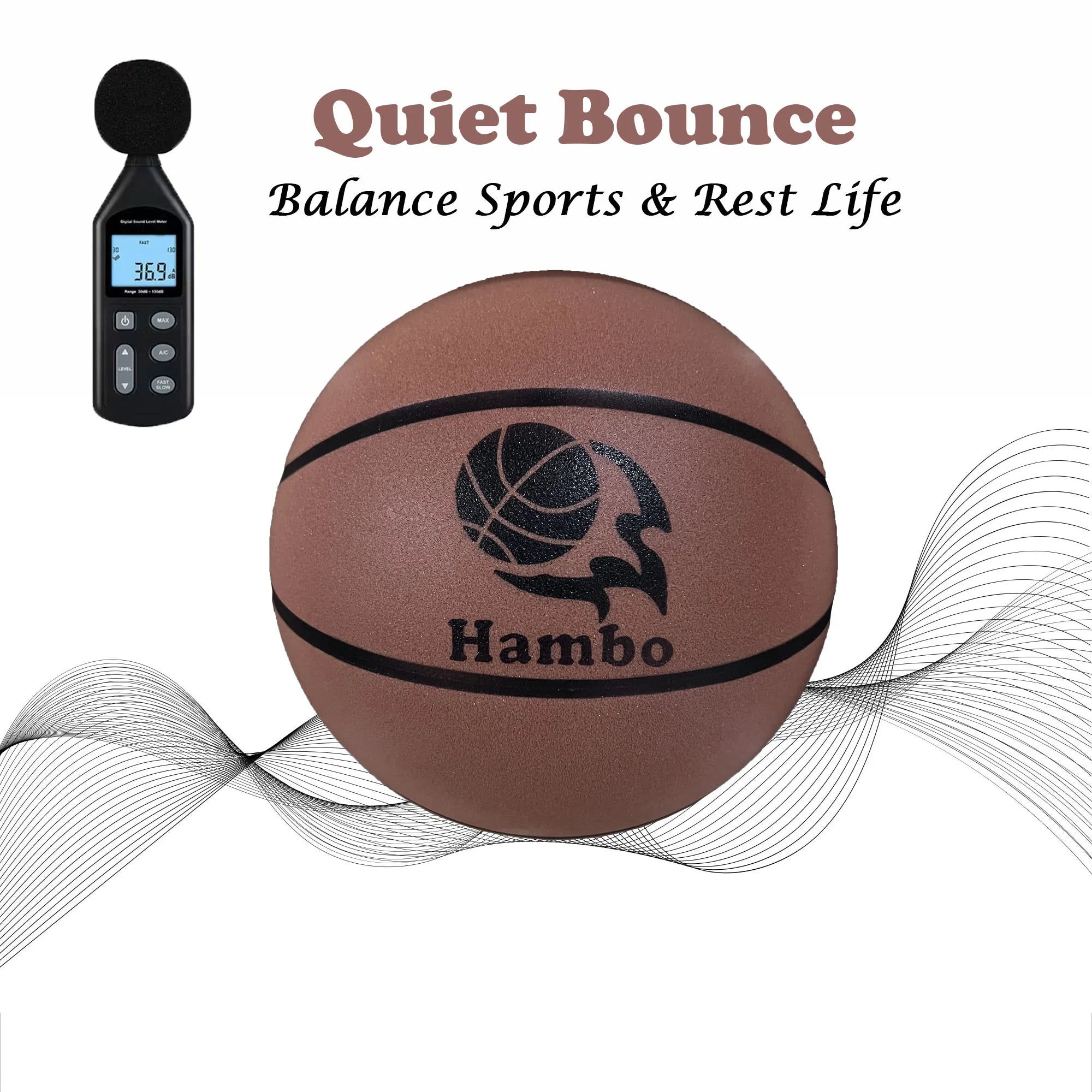 Mute Bouncing Basketball Ball Standard Dia 24cm/23cm Indoor Dribble Practice Silent Ball College Basketball Bounce Quiet at Home