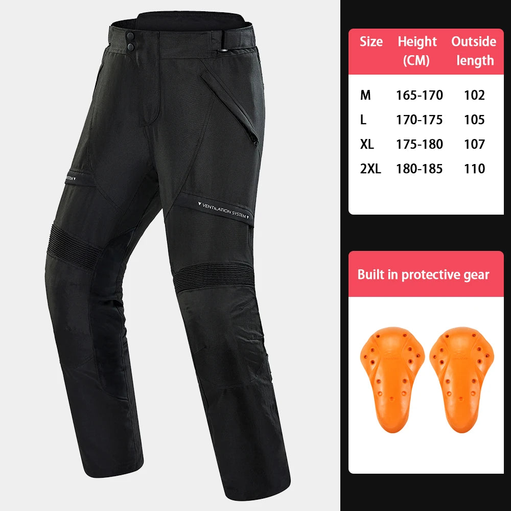 Men Winter Motorcycle Pants Windproof Waterproof Motorbike Riding Pants With Protective Gear Anti Fall Motocross Riding Pants