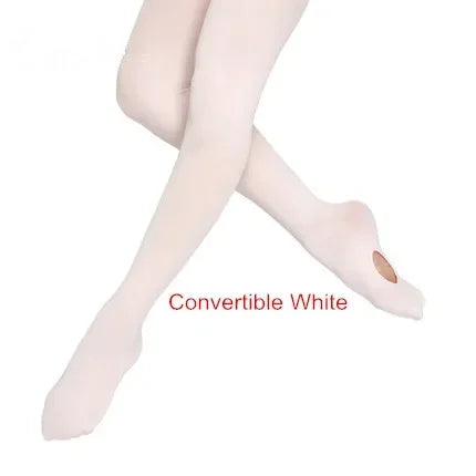 Adult Women Kids Footed Pantyhose for Dancing Elastic Waist Yoga Footless Tight Girls Stirrup Convertible Dance Ballet Tights