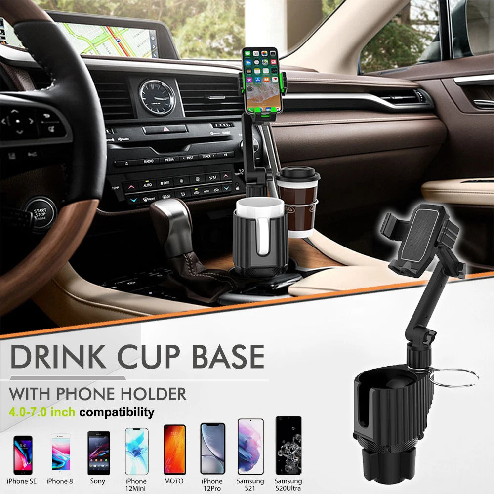 Universal Multifunction Car Cup Holder 360 Degree Adjustable Cellphone Mount Stand for Mobile Phone GPS Clip Cradle Accessories