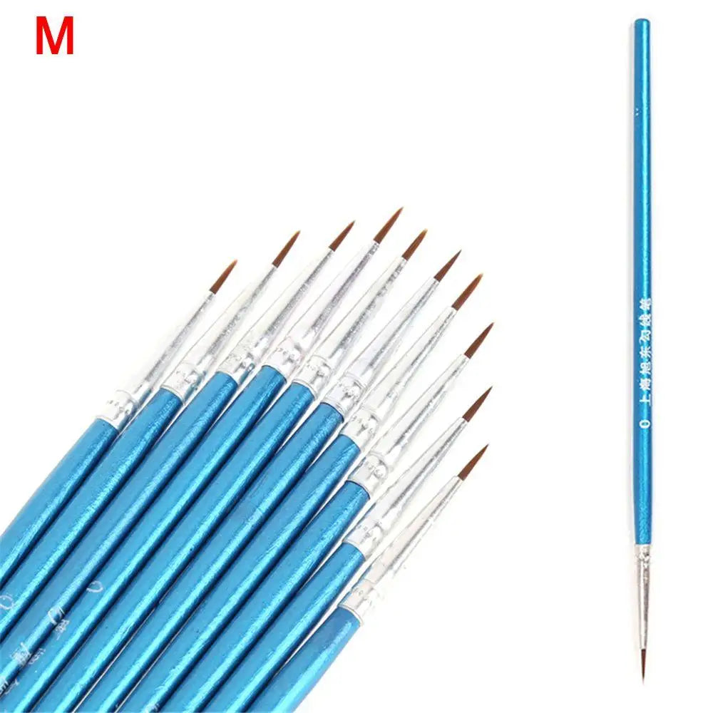 10Pcs Fine Hand Painted Thin Hook Line Pen Drawing Art Pen Nylon Brush Makeup Eyeliner Pen Detail Brush Cosmetics Art Supplies