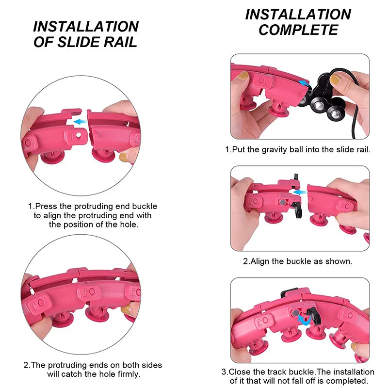 24 Section Adjustable Smart Weighted Sport Hoop Weight Loss Massager Abdomen Thin Waist Fitness Ring Indoor Fitness Equipment