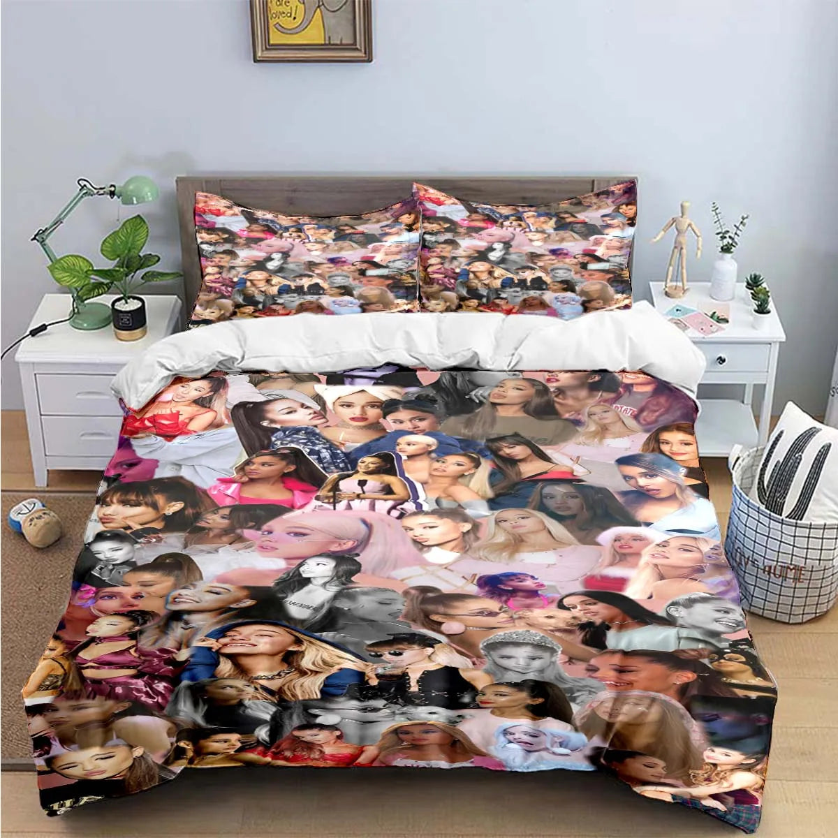 Fashion Pop Singer A-Ariana G-Grande Print Bedding Sets Bed Supplies Set Duvet Cover Bed Comforter Set Bedding Set Luxury Gift