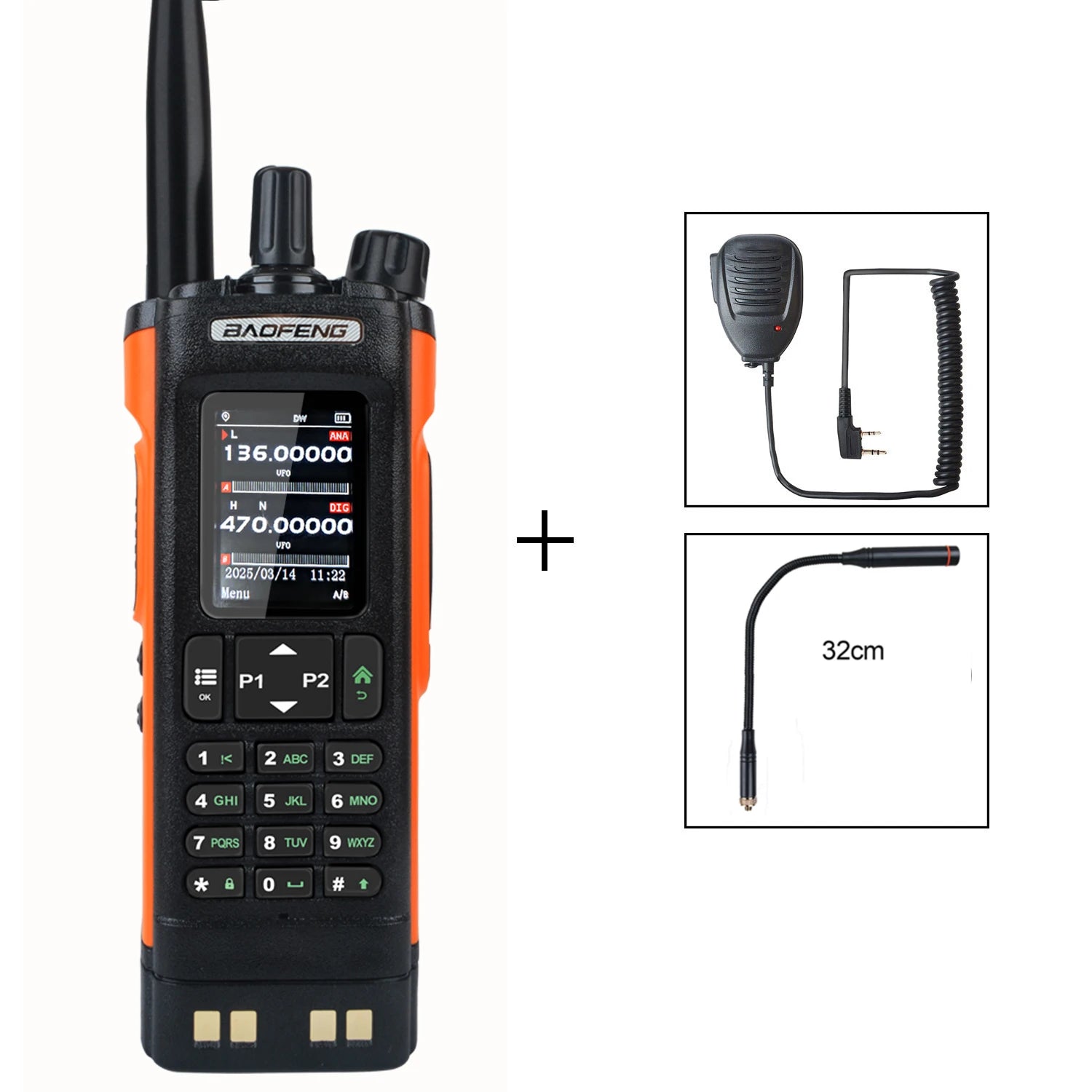 Baofeng DM-32 GPS APRS AES256 Encryption DMR Digital Analog UHF VHF Dual Band 8W Air Band FM Walkie Talkie DM-32UV