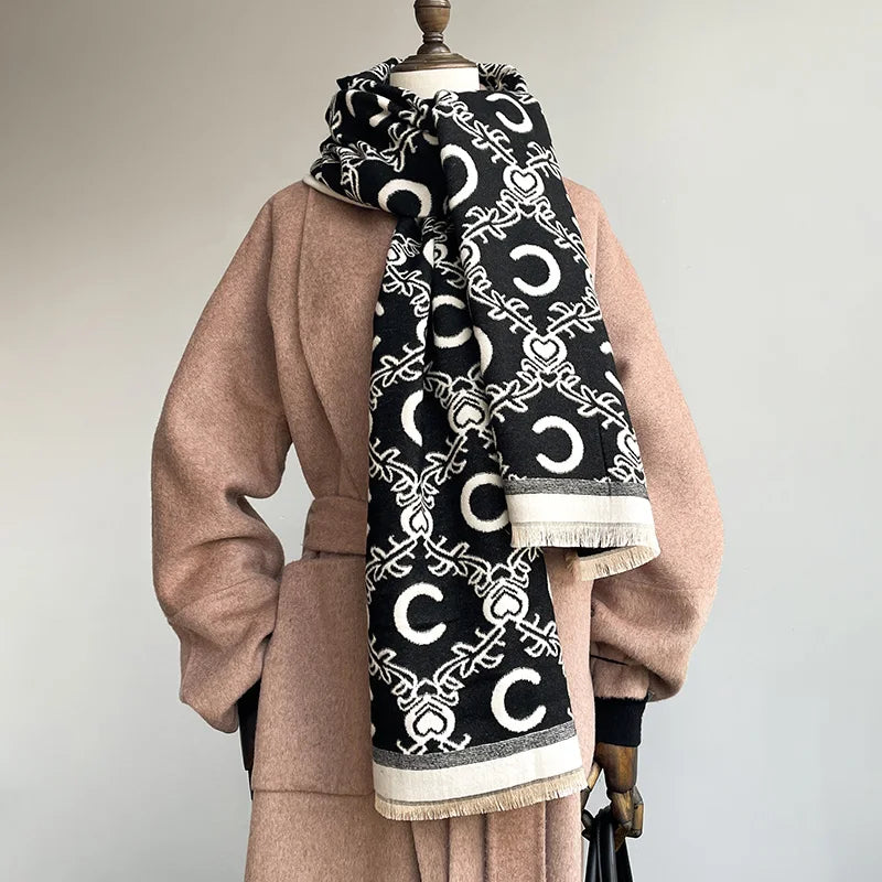 2024 Luxury Cashmere Scarf Women Winter Shawl Warm Neckerchief Paisley Print Thick Blanket Poncho Bufanda Echarpe Bandana Lady