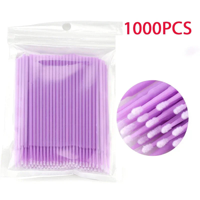 500/1000PCS Eyelash Cleaning Brush Highly Colorful Crystal Brush Eyelash Micro Brush Beauty Makeup Clean Remover Tool Wholesaler