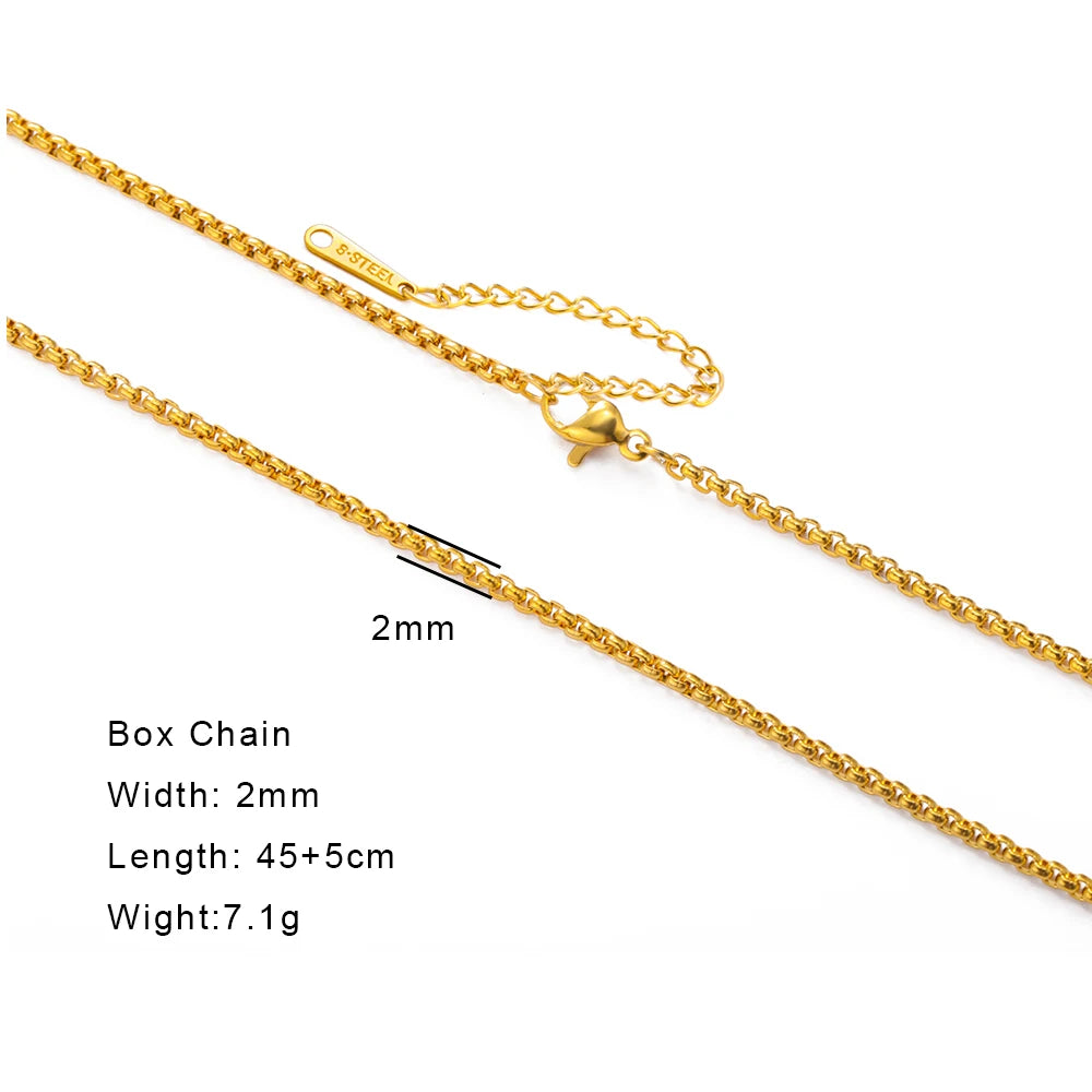 Skyrim Stainless Steel Gold Color Chain Necklace Women Minimalist Cuban Paperclip Twisted Snake Chain Fashion Jewelry Wholesale