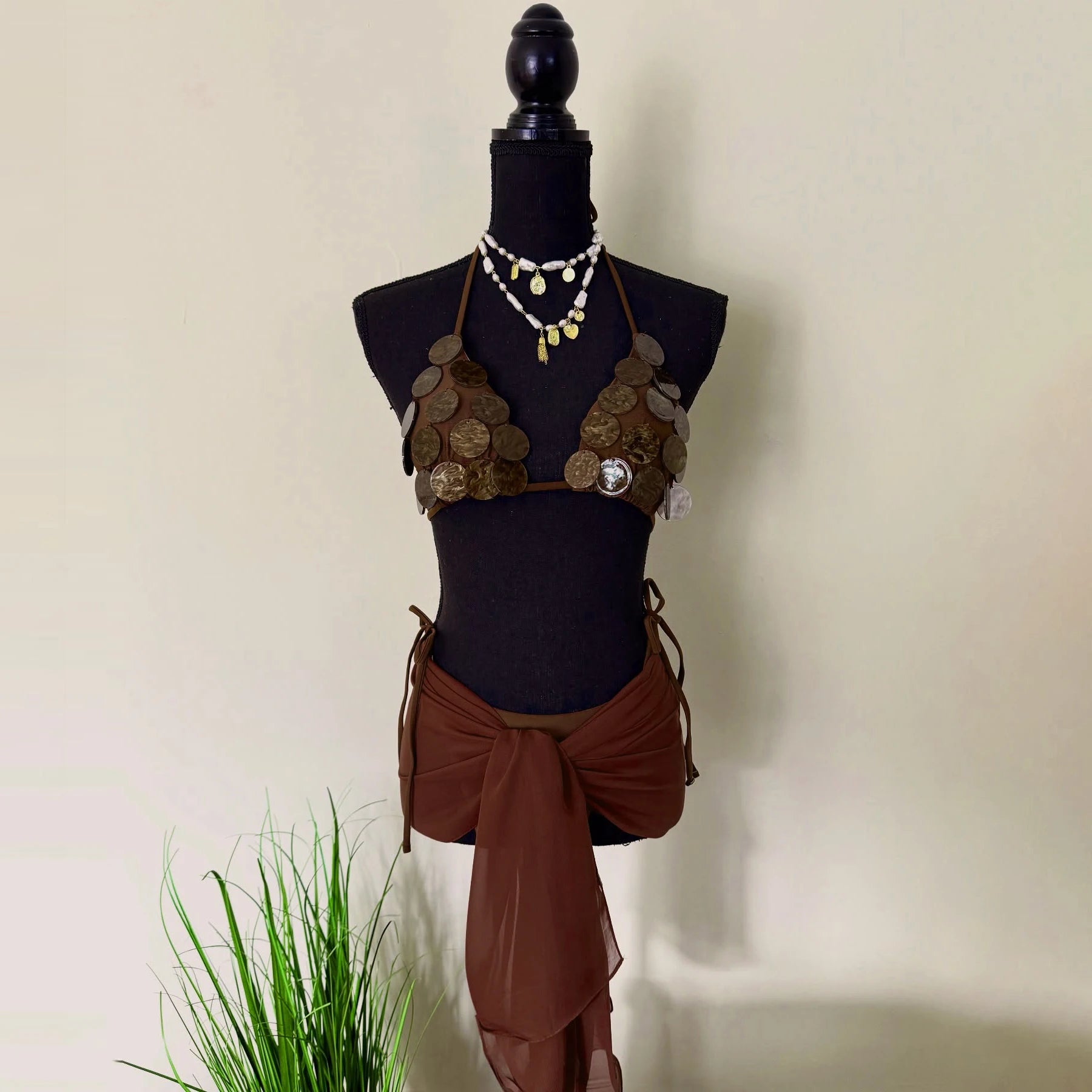 3 Pcs Shell Swimsuit Bikini with Skirt Swimwear Swimsuit Women Separates Push Up Swimwear Swimsuit Bathing Suit